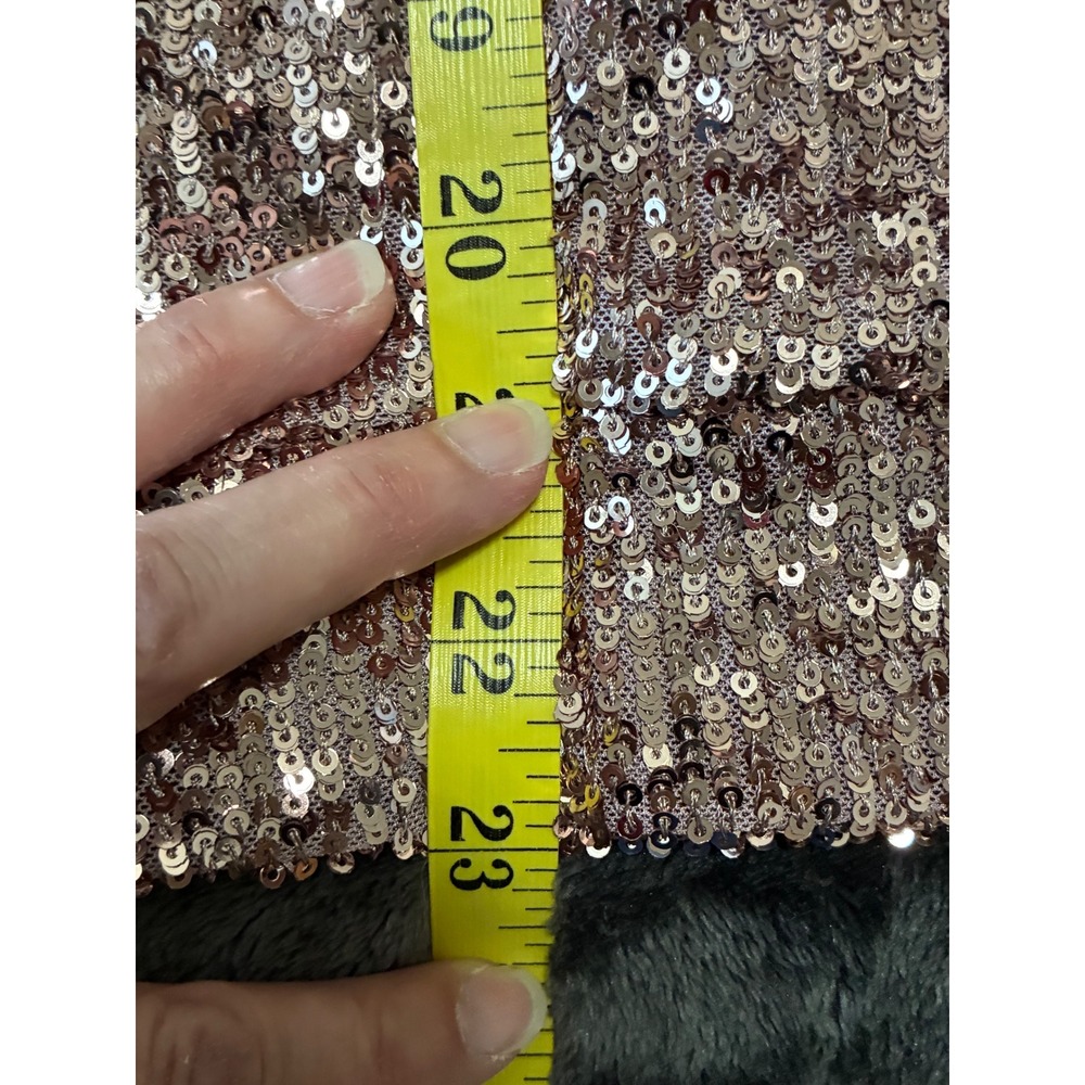 Cable & Gauge Rose Gold Sequin Long Sleeve Top Size‎ Small Party Sparkle - Picture 8 of 10
